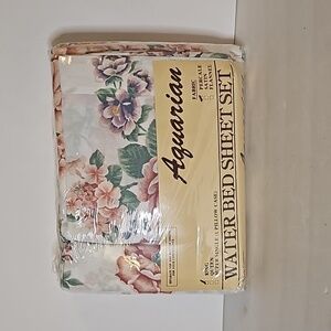 Vintage  Aquarian WaterBedSheet Set King size Percale fabric print.